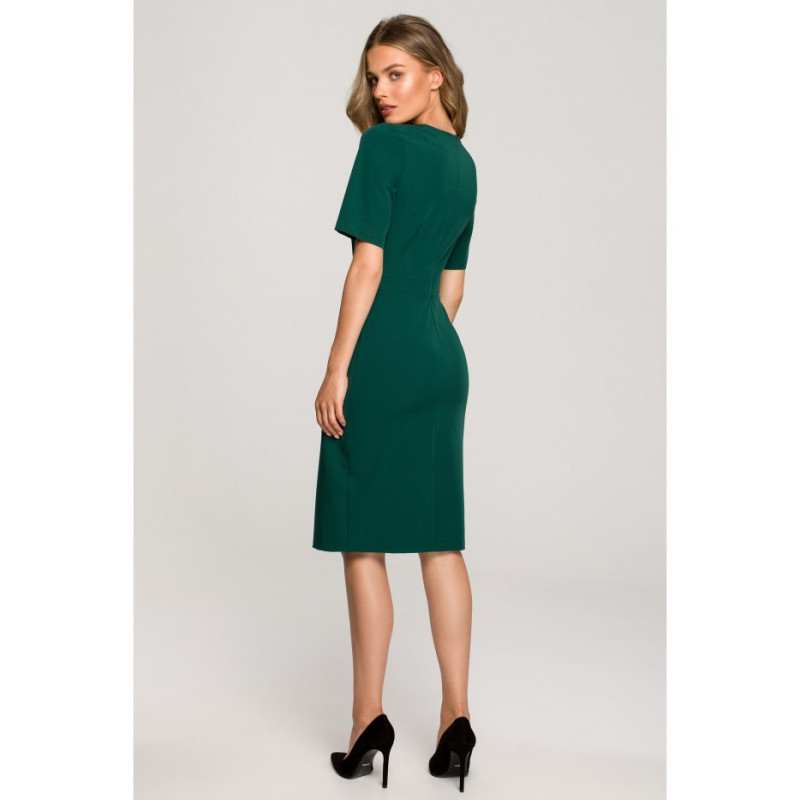 S317 Dress with overlap skirt - green