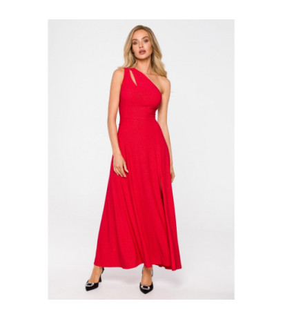 M718 Dress with neckline - red