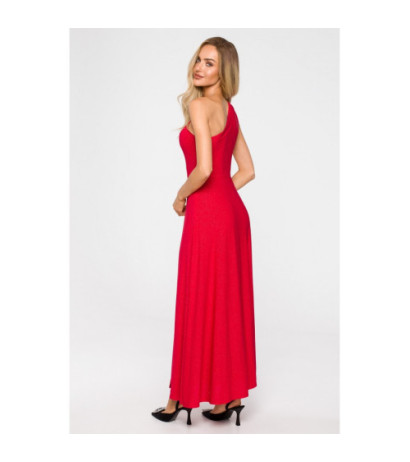 M718 Dress with neckline - red