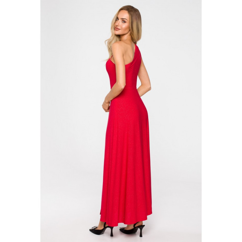 M718 Dress with neckline - red