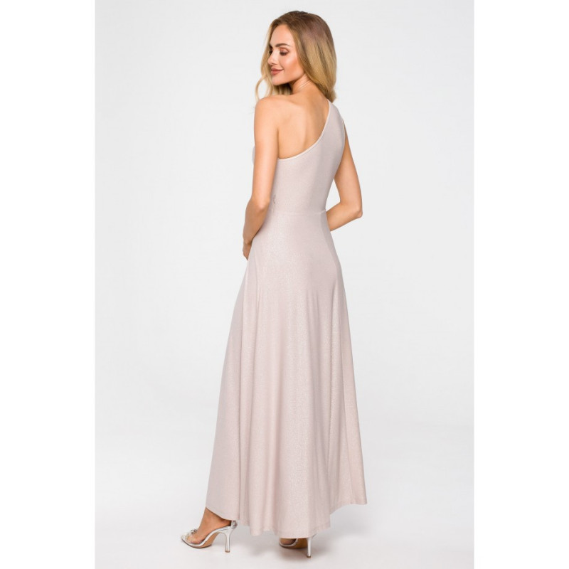 M718 Dress with neckline - champagne-colored