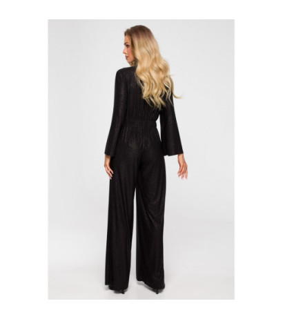 M720 Jumpsuit with envelope neckline - black