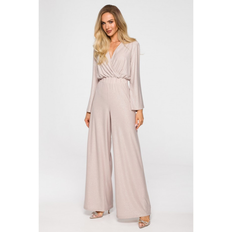 M720 Jumpsuit with envelope neckline - Champagne