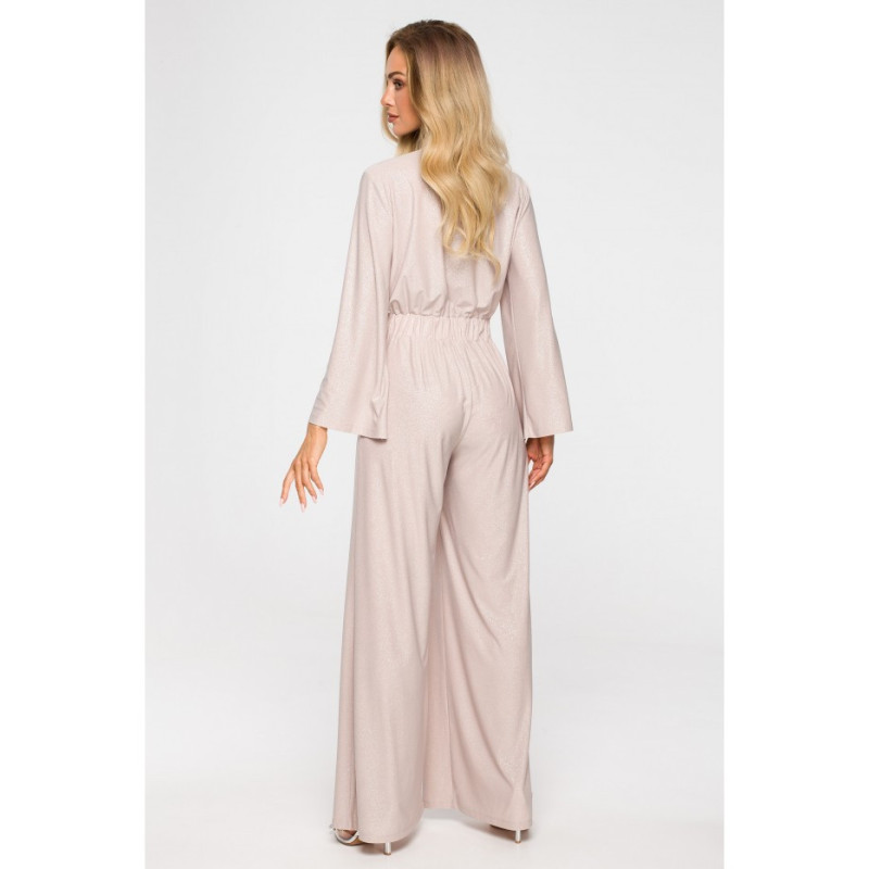 M720 Jumpsuit with envelope neckline - Champagne