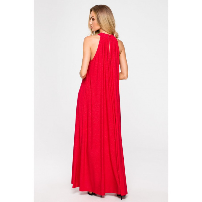 M721 Dress with halter neckline - red