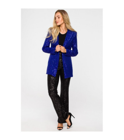 M724 Sequin unbuttoned blazer - cornflower