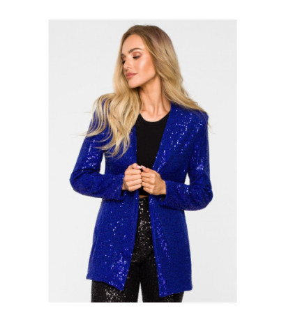 M724 Sequin unbuttoned blazer - cornflower