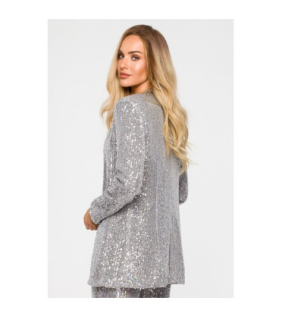 M724 Sequin unbuttoned jacket - silver