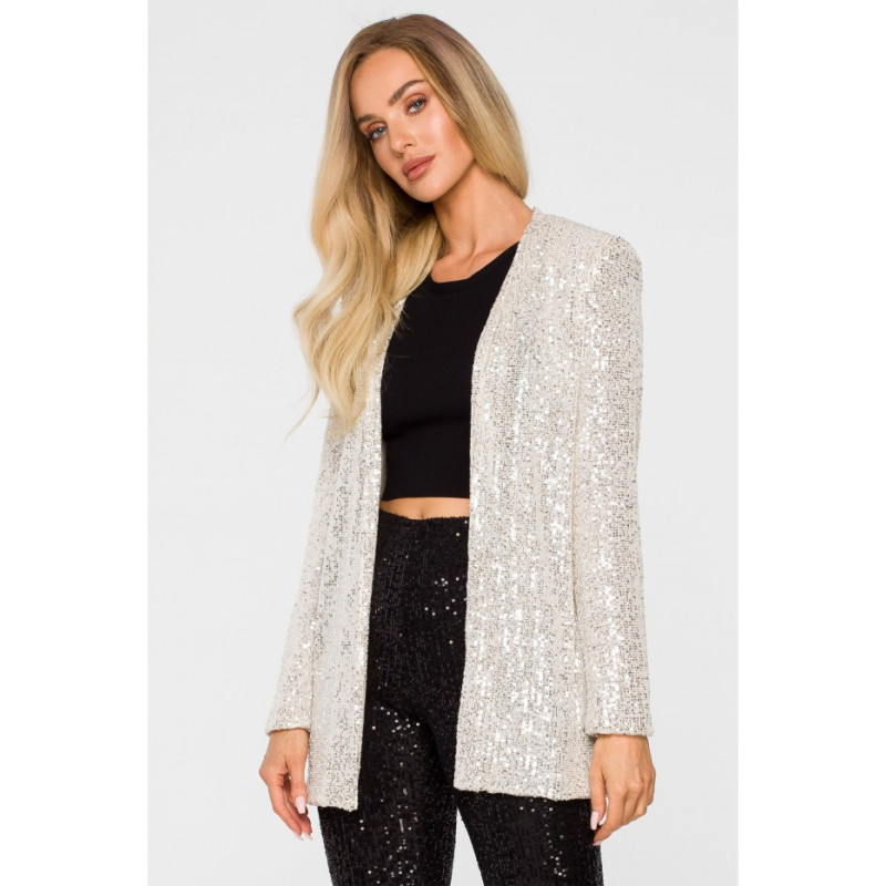 M724 Sequin unbuttoned jacket - champagne