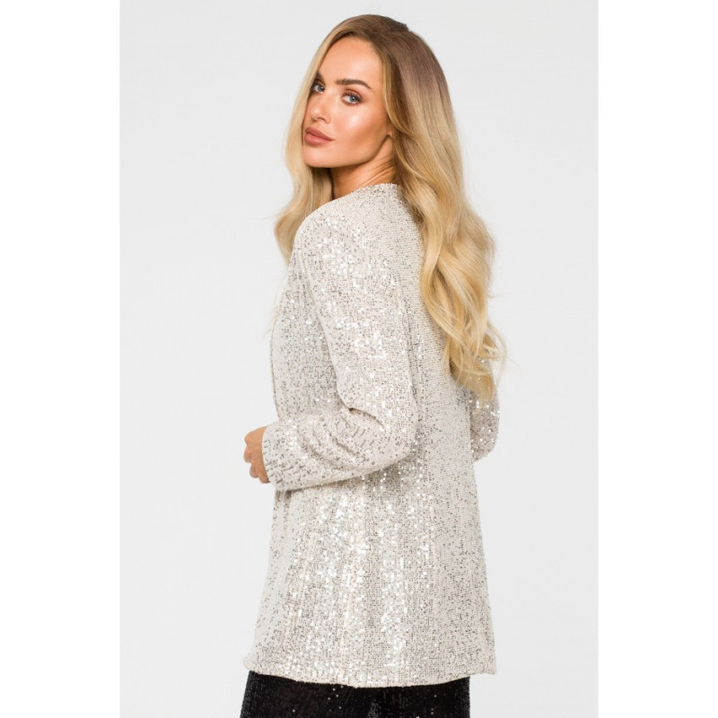 M724 Sequin unbuttoned jacket - champagne