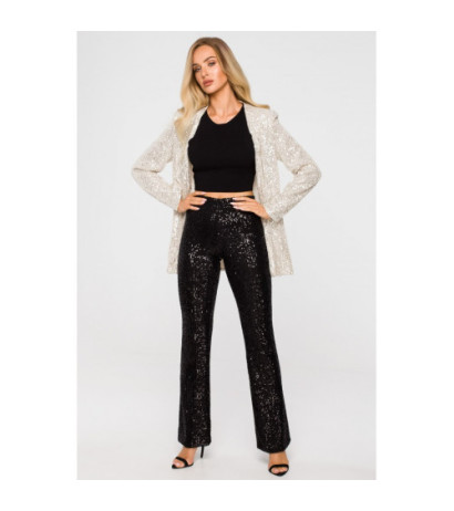 M724 Sequin unbuttoned jacket - champagne