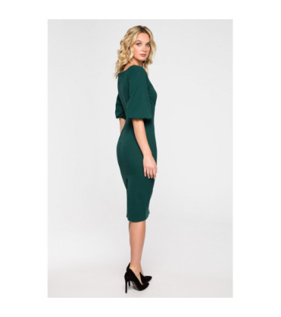 K152 Envelope dress with buffet sleeves - green