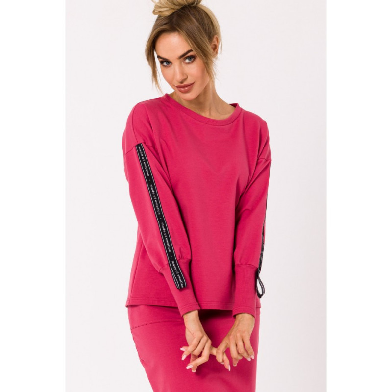 M727 Sweatshirt with stripes - coral