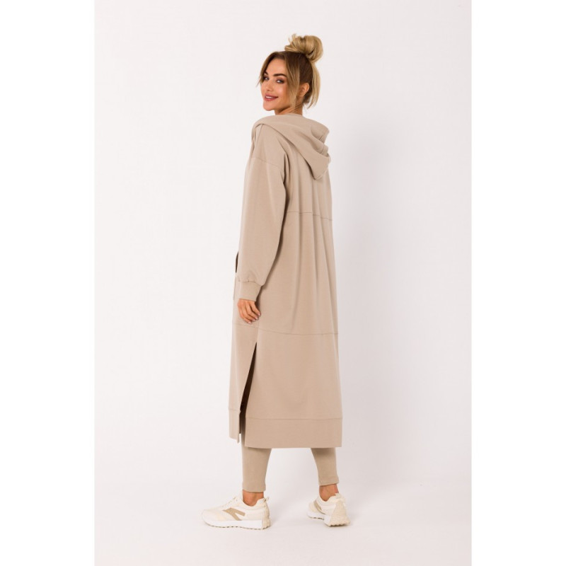 M729 Long sweatshirt like parka - beige