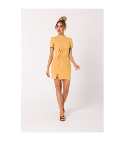 M731 Mini dress with interlacing - honey-colored