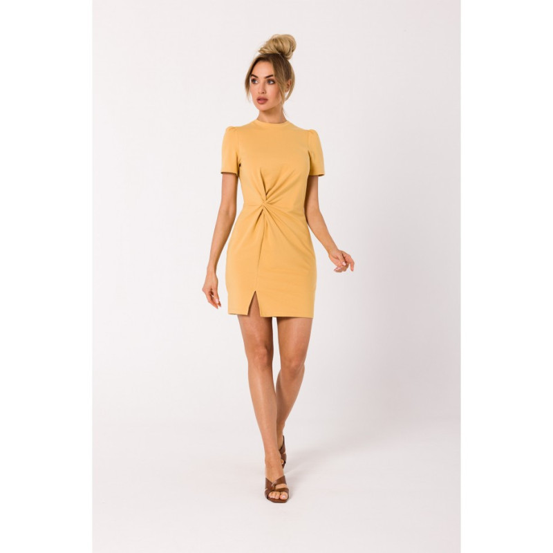 M731 Mini dress with interlacing - honey-colored