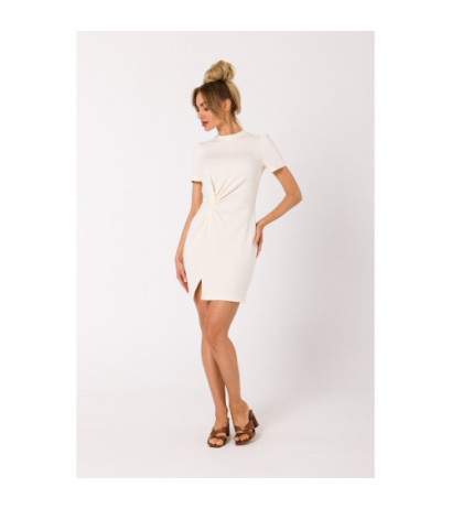 M731 Mini dress with interlacing - cream