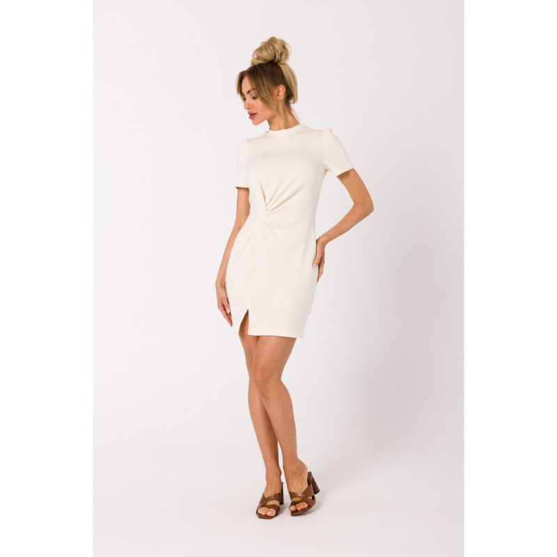 M731 Mini dress with interlacing - cream