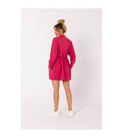 M733 Zip dress with cutouts on the back - coral