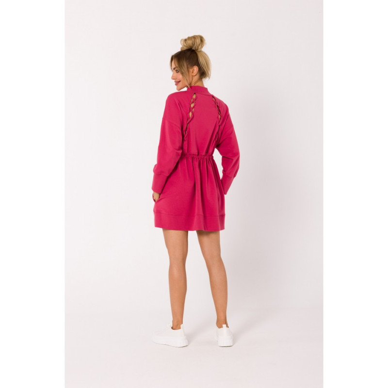 M733 Zip dress with cutouts on the back - coral