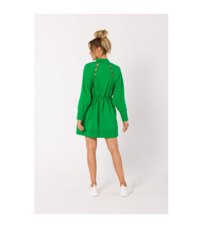 M733 Zip dress with cutouts on the back - luscious green