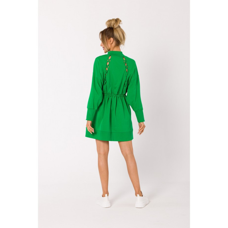 M733 Zip dress with cutouts on the back - luscious green