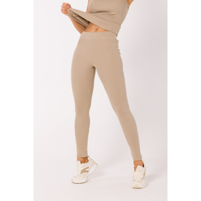 M734 Ribbed knit leggings - beige