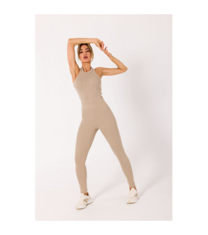 M734 Ribbed knit leggings - beige