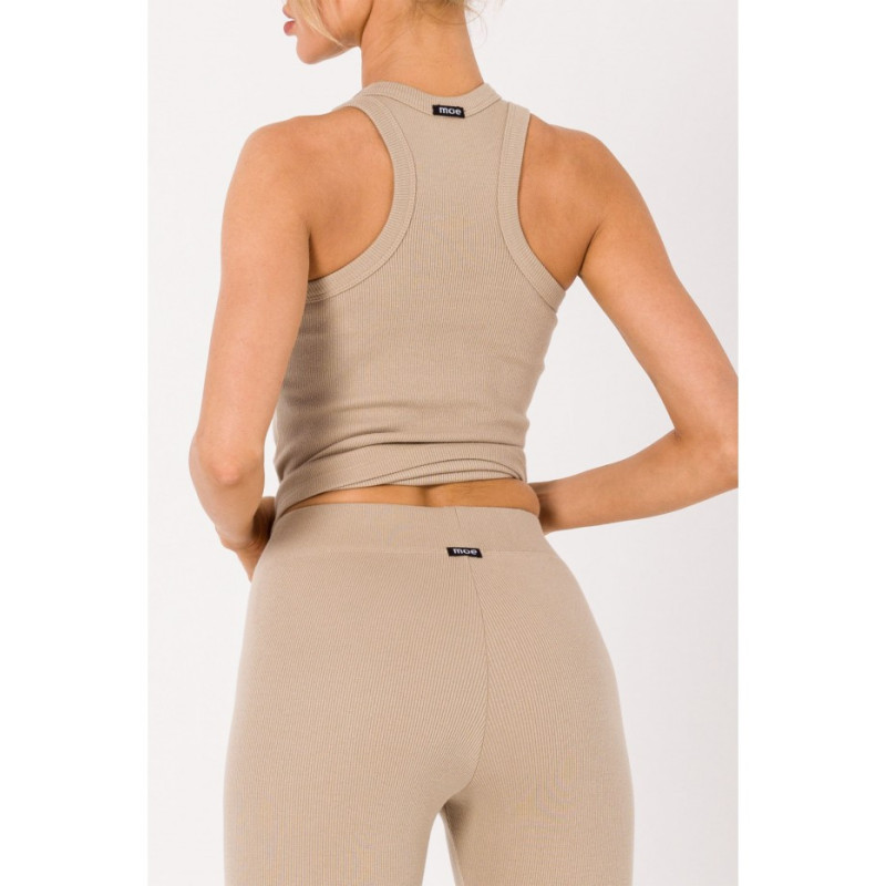 M734 Ribbed knit leggings - beige