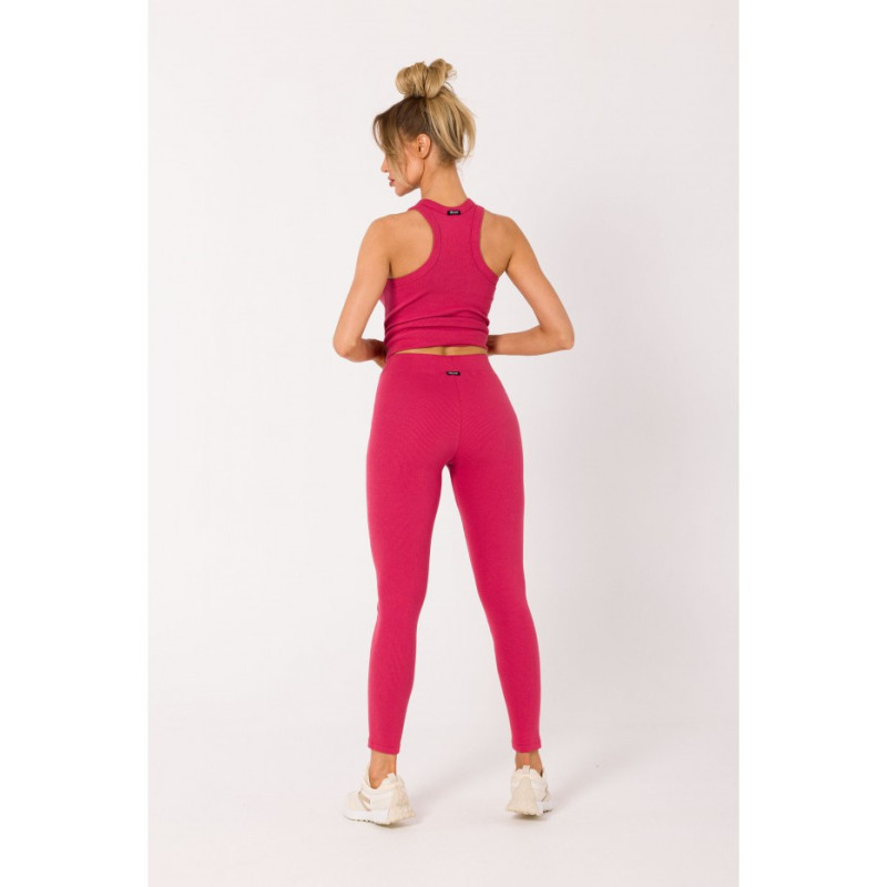 M734 Ribbed knit leggings - coral