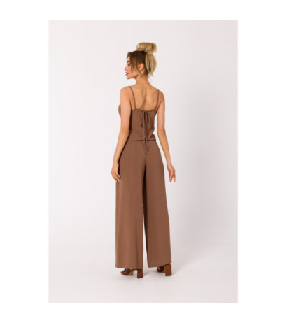 M737 Thin-strapped jumpsuit - chocolate