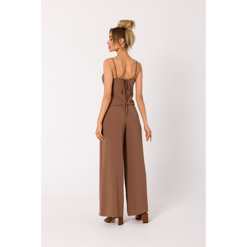 M737 Thin-strapped jumpsuit - chocolate