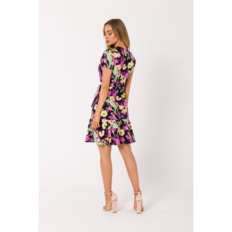 M738 Envelope dress with side tie - model 1