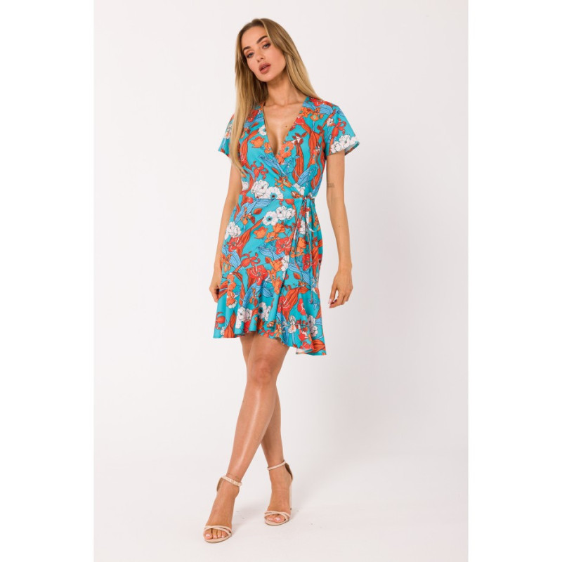 M738 Envelope dress with side tie - model 3