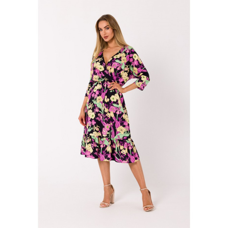 M739 Midi dress with envelope neckline - model 1