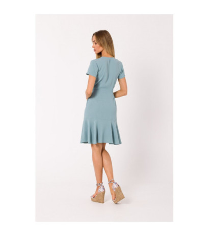 M741 Envelope dress with ruffle - agave