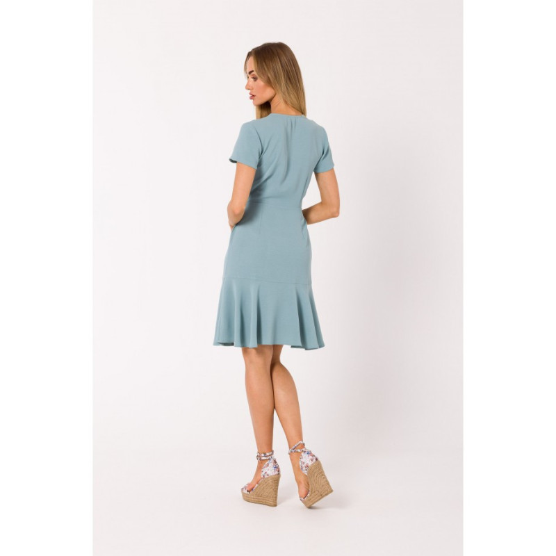 M741 Envelope dress with ruffle - agave