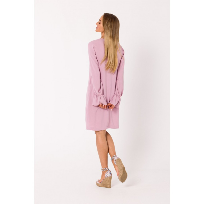 M742 Dress with lacing on the front - dirty pink