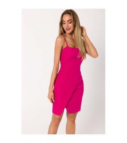 M744 Cocktail mini dress with thin straps - fuchsia