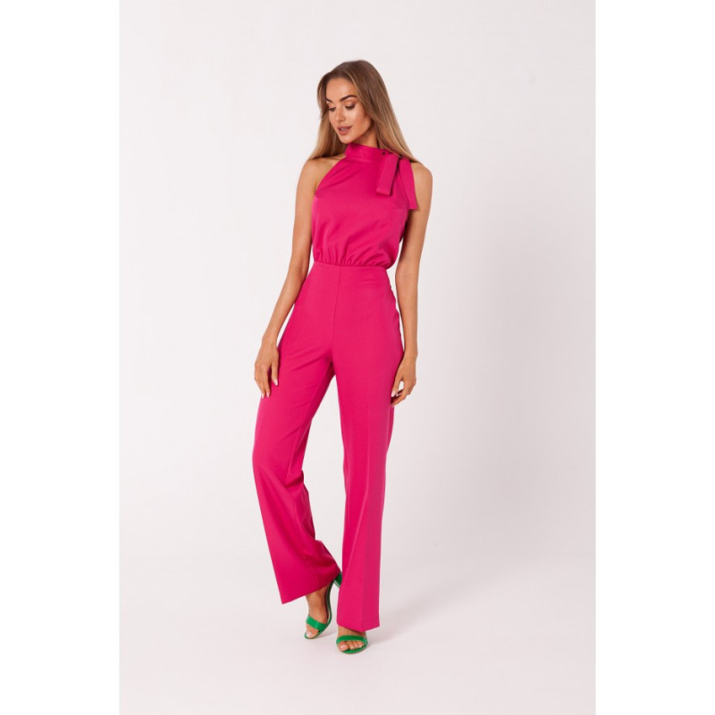 M746 Halter neck jumpsuit - fuchsia