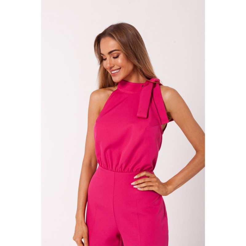 M746 Halter neck jumpsuit - fuchsia