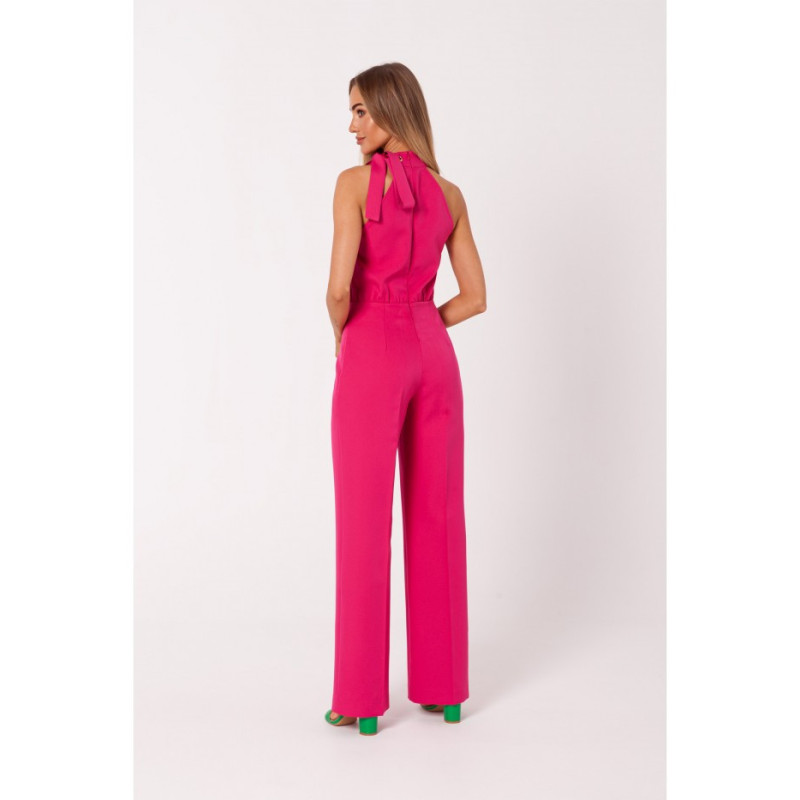 M746 Halter neck jumpsuit - fuchsia