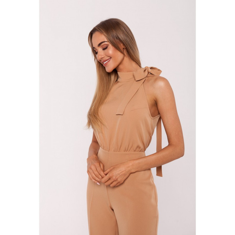 M746 Halter neck jumpsuit - caramel