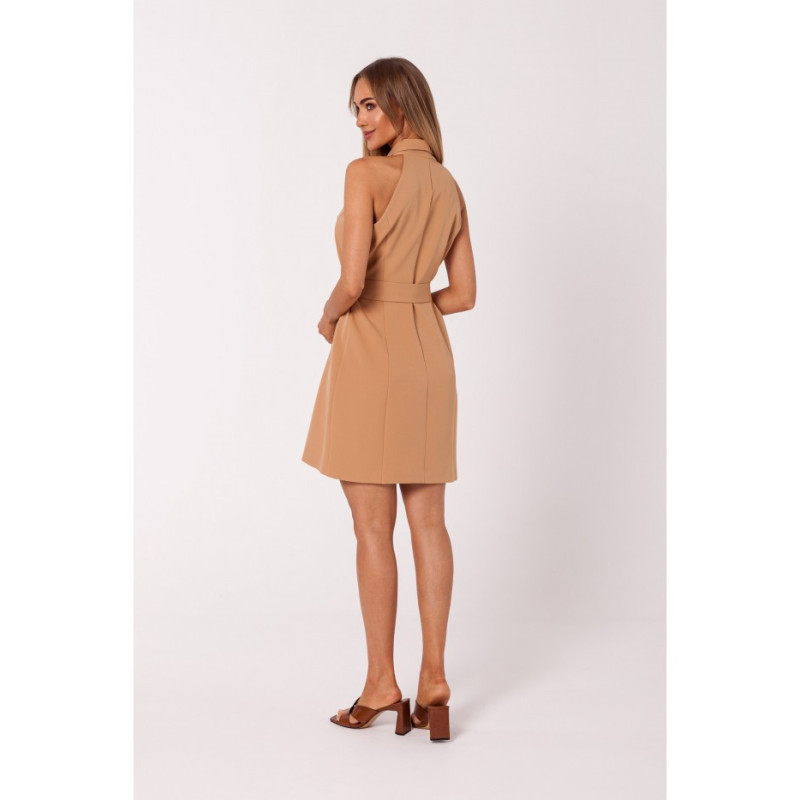 M747 Sleeveless jacket dress - caramel