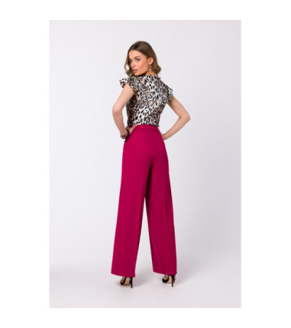 S331 Pants with wide legs - plum