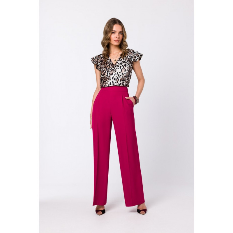 S331 Pants with wide legs - plum