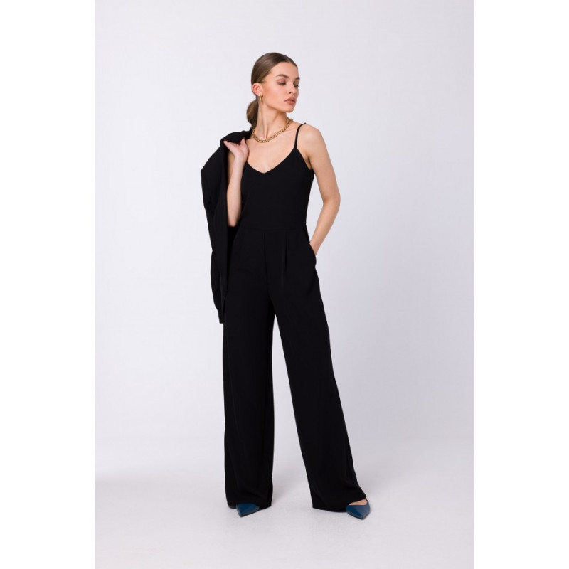 S333 Thin-strapped jumpsuit - black