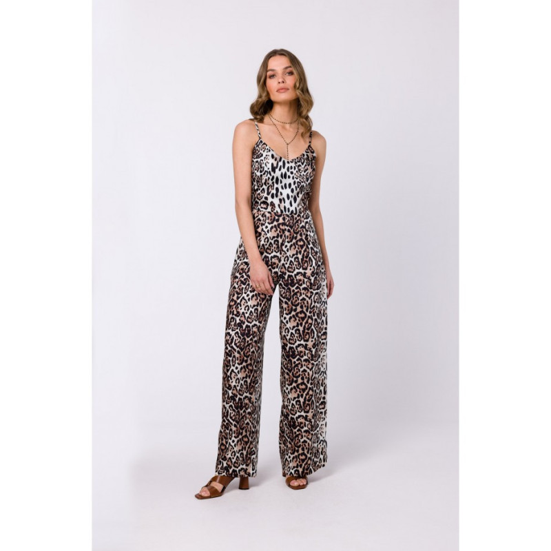 S334 Printed thin-strapped jumpsuit - model 2