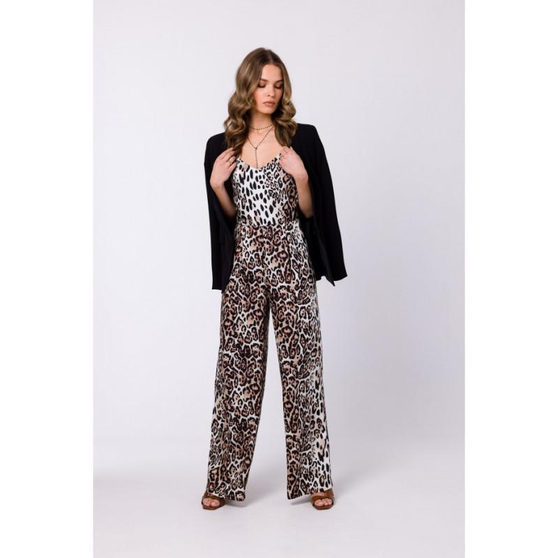 S334 Printed thin-strapped jumpsuit - model 2