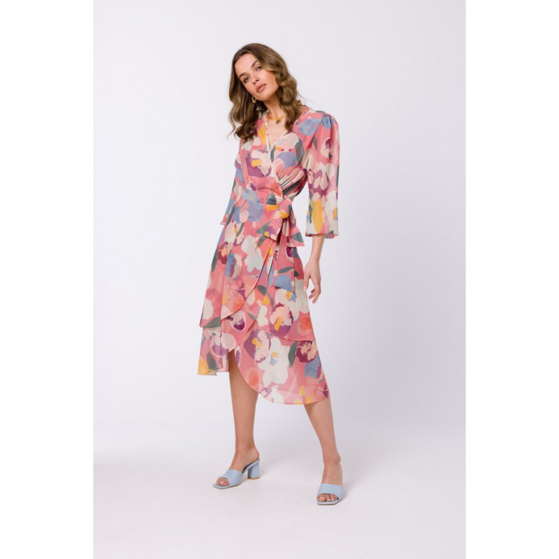 S341 Printed envelope dress - model 1